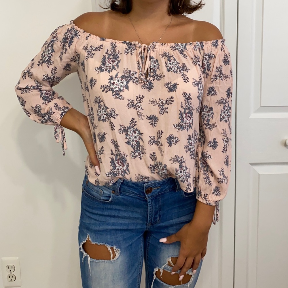off the shoulder floral top